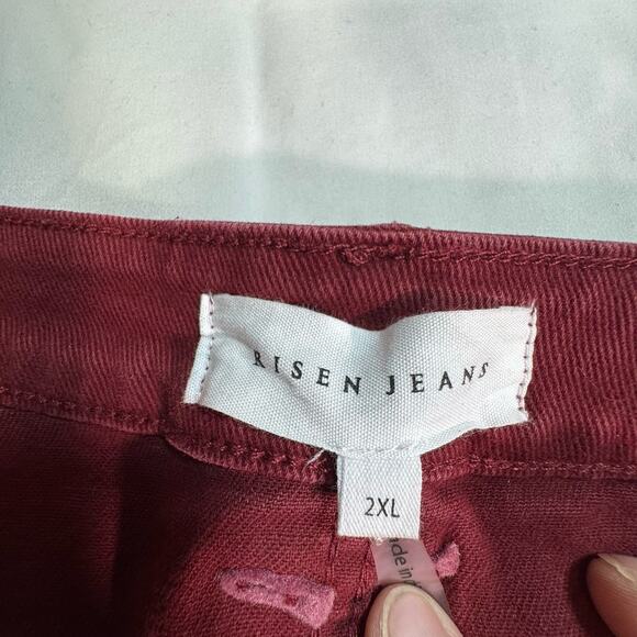 NWT Risen Jeans Straight Leg Blue Size 2XL High Rise “sweet Child Of Wine” - Picture 6 of 8